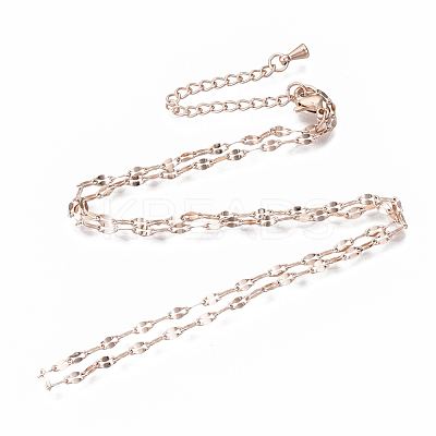 Brass Dapped Chains Chain Necklace Making MAK-N031-001-NF-1