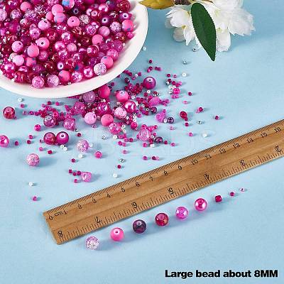 2 Bag Glass Round Beads Set JX547H-1