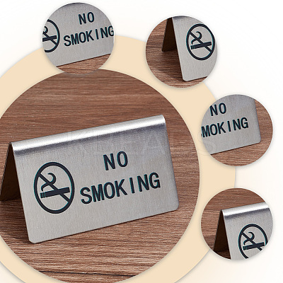 6Pcs 2 Styles 201 Stainless Steel NO SMOKING & SMOKING AREA Signs AJEW-CP0003-90-1