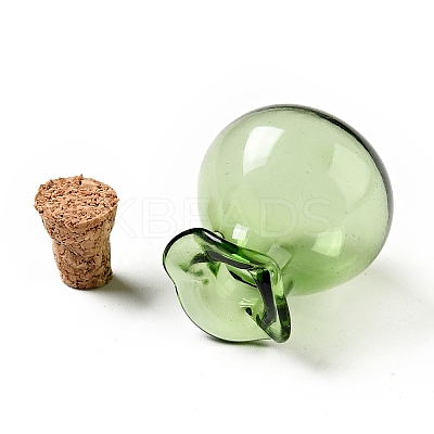 Lucky Bag Shape Glass Cork Bottles Ornament X1-AJEW-A039-02G-1
