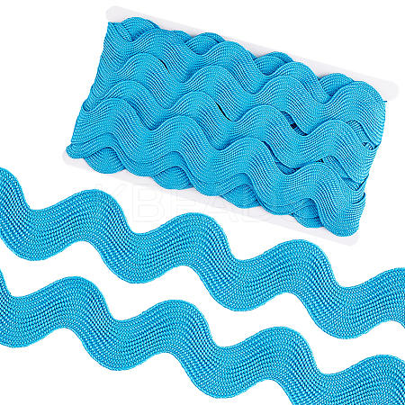 10 Yard Polyester Wavy Fringe Trim Ribbon SRIB-GF0001-38C-1