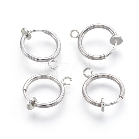 Brass Clip-on Hoop Earrings X-KK-L169-06P-1