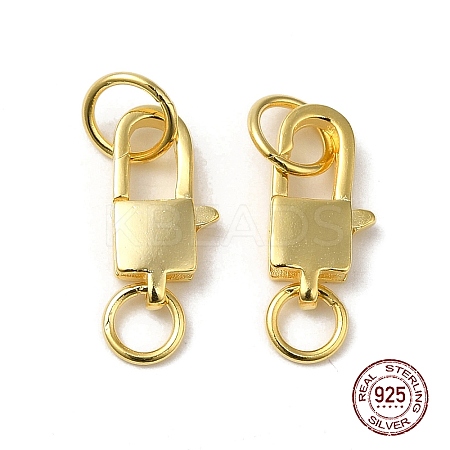925 Sterling Silver Lobster Claw Clasps with Jump Rings STER-D006-24G-1