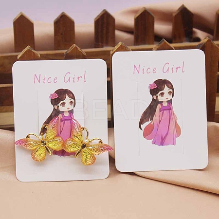 Rectangle Paper Hair Clip Display Cards CDIS-C004-03B-1