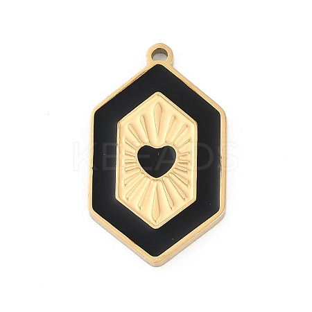 304 Stainless Steel Enamel Pendants STAS-I325-051G-1