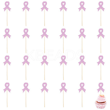 12 Bags October Breast Cancer Pink Awareness Ribbon Paper Glitter Powder Cake Inserts DIY-CA0007-71-1