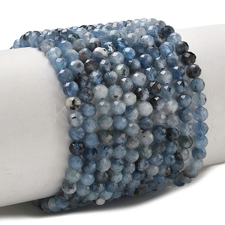 Natural Devil Blue Aquamarine Beads Strands G-P629-A02-03-1