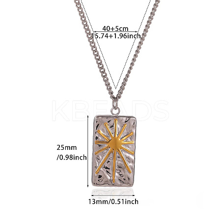 Duo Tone 304 Stainless Steel Pendant Necklaces WG7CB52-03-1