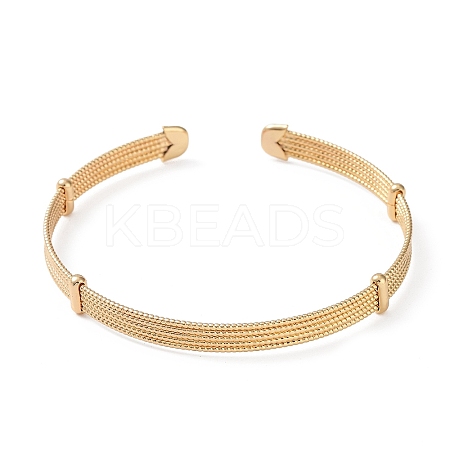 Brass Open Cuff Bangles BJEW-A144-01B-1