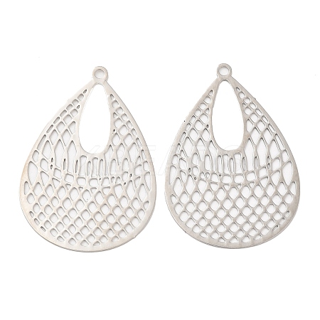 Long-Lasting Plated Brass Filigree Pendants KK-K336-33P-1