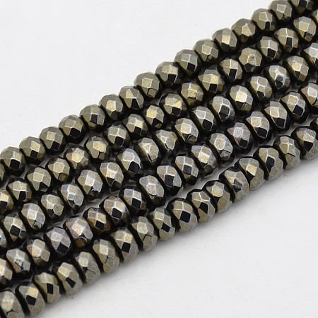 Rondelle Non-magnetic Synthetic Hematite Beads Strands G-D617-21A-1
