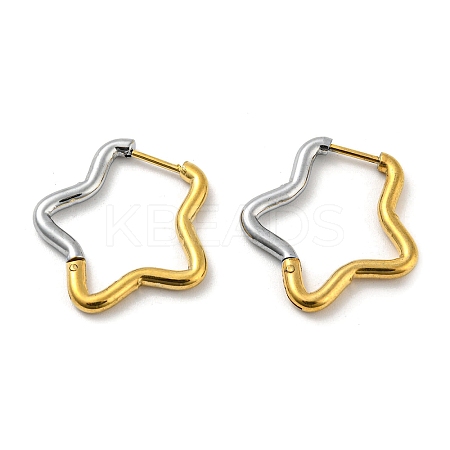 Two Tone 304 Stainless Steel Hoop Earrings EJEW-K257-02D-GP-1