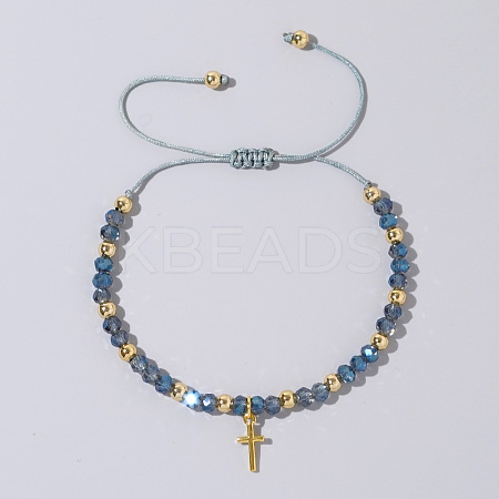 Bohemian Style Glass Braided Bead Bracelets for Women WV4296-6-1
