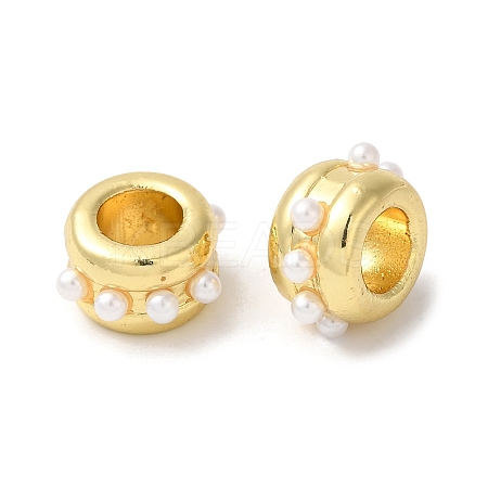 Rack Plating Brass with ABS Pearl Beads KK-S375-08G-1