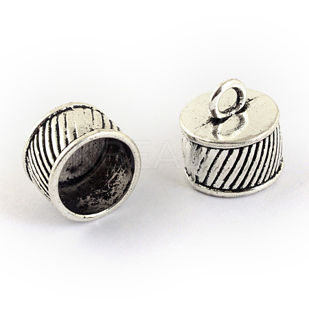 Tibetan Style Alloy Cord Ends TIBEP-S300-06AS-NR-1