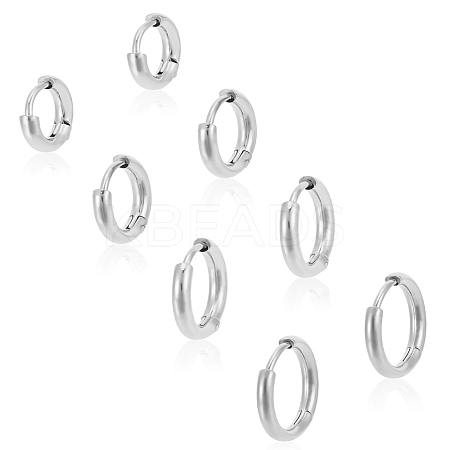 8Pcs 4 Styles 304 Stainless Steel Hoop Earrings for Women EJEW-LP0001-34P-1