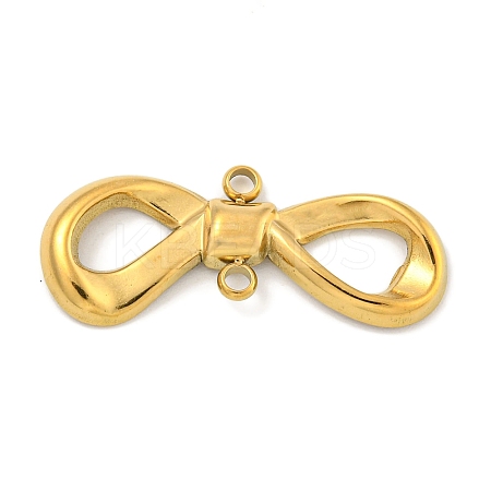 Ion Plating(IP) 304 Stainless Steel Bowknot Links Connector Charms STAS-A099-10G-1