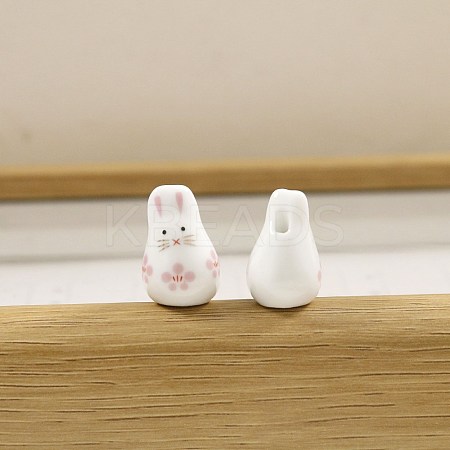 Handmade Porcelain Beads with Cartoon Painted PW-WG0583E-02-1