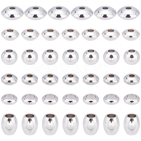 60Pcs 6 Style 304 Stainless Steel Spacer Beads STAS-UN0030-57-1