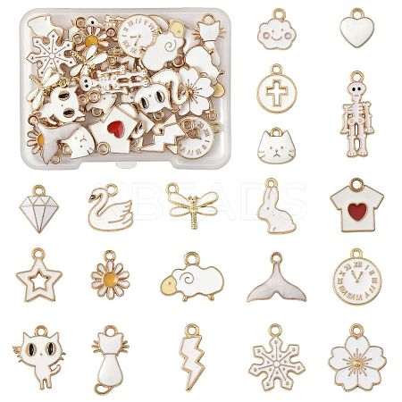 40Pcs 20 Styles Alloy Enamel Pendants ENAM-FS0003-32-1