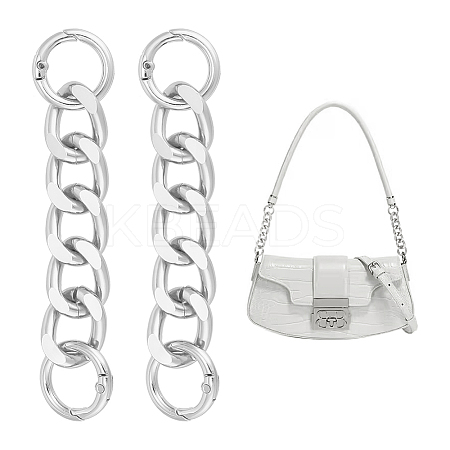 2Pcs Aluminum Curb Chain Purse Strap Extender FIND-UN0003-04A-S-1