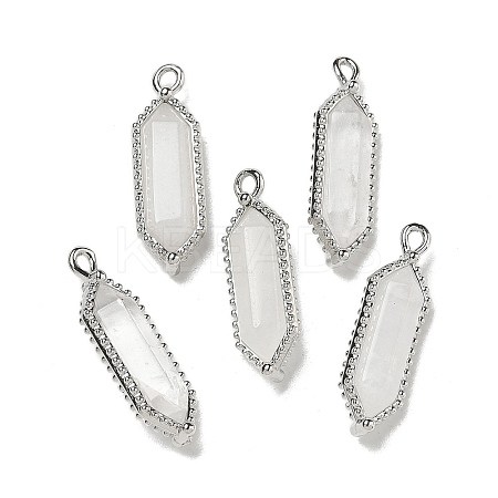 Natural Quartz Crystal Faceted Double Terminal Pointed Pendants G-G181-05P-04-1