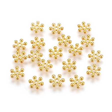 Snowflake Alloy Spacer Beads X-TIBEB-0581-G-RS-1