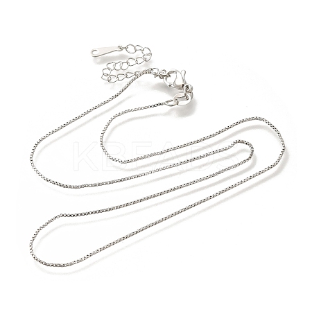Brass Box Chain Necklaces for Women NJEW-M045-02P-1