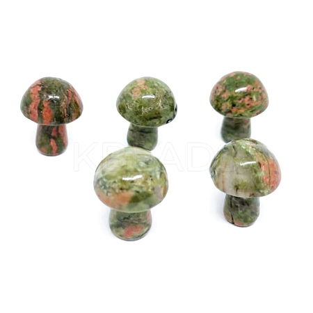 Natural Unakite Healing Mushroom Figurines PW-WG12900-14-1