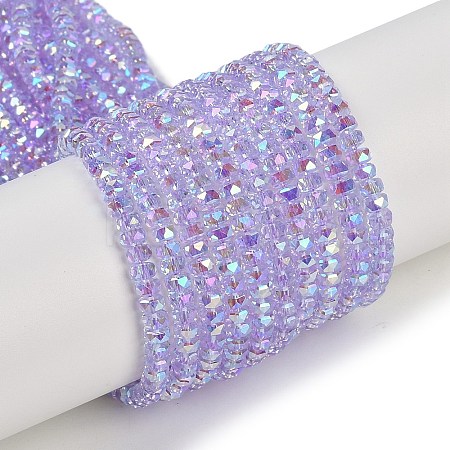 Electroplate Glass Beads Strands GLAA-Q105-03A-1