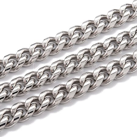 304 Stainless Steel Cuban Link Chain STAS-B019-02A-P-1