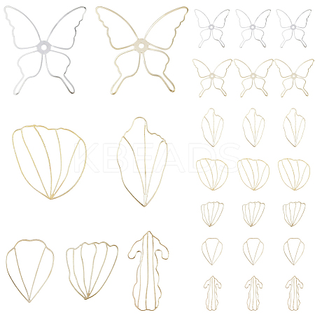 70Pcs 7 Styles Iron Open Back Bezel FIND-SC0019-88-1