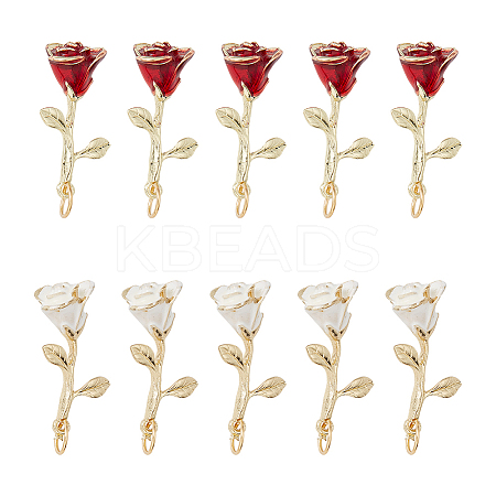 20Pcs 2 Colors Alloy Enamel Pendants ENAM-UN0001-01-1