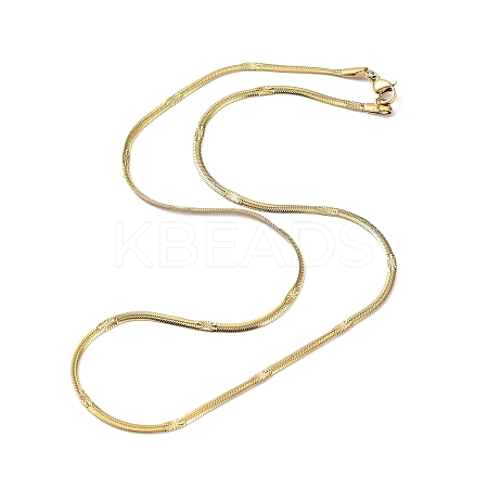 304 Stainless Steel Flat Snake Chain Necklaces for Women NJEW-D058-04G-1