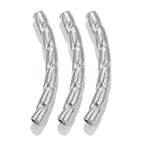304 Stainless Steel Curved Tube Beads LS-STAS-M071-03H-P-1