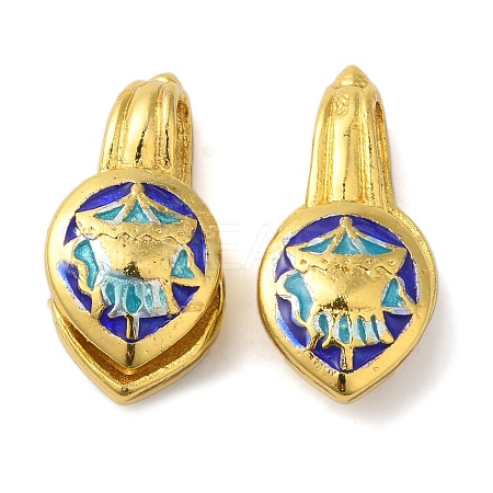 Rack Plating Brass Enamel Buddhist Pendants KK-P276-25G-04-1