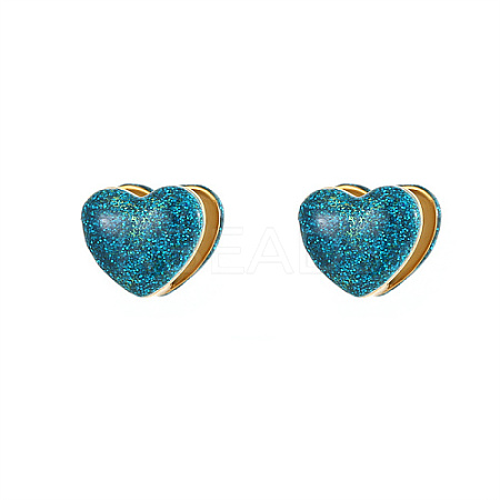Heart Shape Golden 304 Stainless Steel Hoop Earrings TZ8486-4-1
