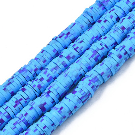 Handmade Polymer Clay Beads Strands CLAY-R089-6mm-164-1