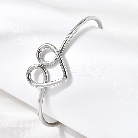 304 Stainless Steel Cuff Bangles for Women BJEW-Z150-02P-01-1