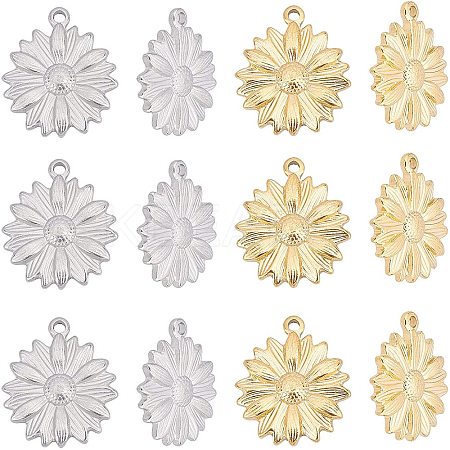 12Pcs 2 Colors PVD Vacuum Plating 304 Stainless Steel Pendants STAS-UN0024-60-1