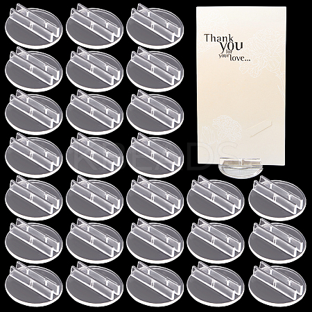 150Pcs Round Transparent Plastic Card Holder KY-CP0001-19-1
