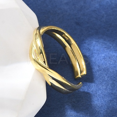 925 Sterling Silver Cuff Rings RJEW-D300-04G-1