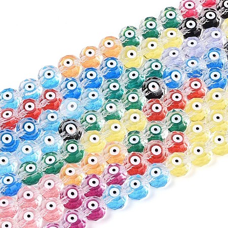 Transparent Glass Enamel Beads Strands GLAA-N061-01-1