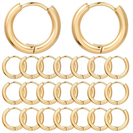 12Pairs 304 Stainless Steel Huggie Hoop Earrings EJEW-SC0001-24-1