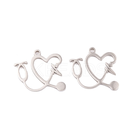 Non-Tarnish 5Pcs 201 Stainless Steel Pendants LS-STAS-M056-04P-1