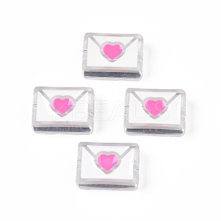 Valentine's Day Transparent Acrylic Beads X-ACRC-S039-11G-1