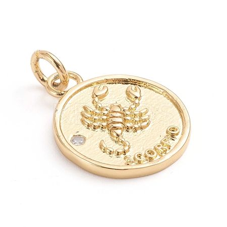 Brass Micro Pave Cubic Zirconia Pendants ZIRC-E164-34C-G-1