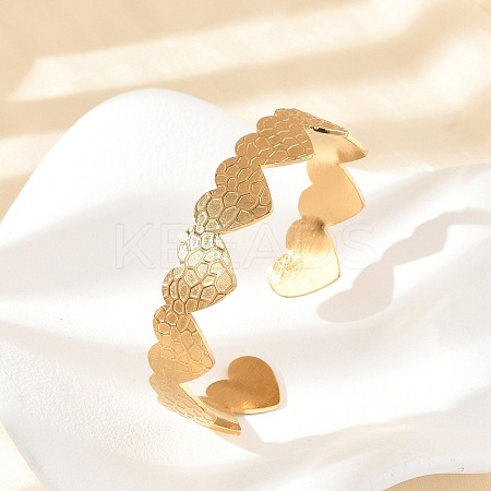 304 Stainless Steel Cuff Bangles for Women BJEW-B120-02G-02-1