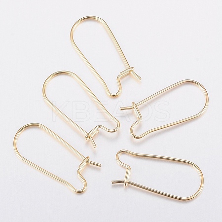 304 Stainless Steel Hoop Earring Findings Kidney Ear Wires STAS-H436-03-1