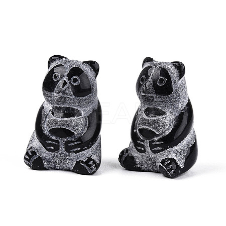Natural Obsidian Panda Display Decorations G-T144-80-1